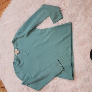 Peck & Peck 2 ply cashmere blue sweater size small